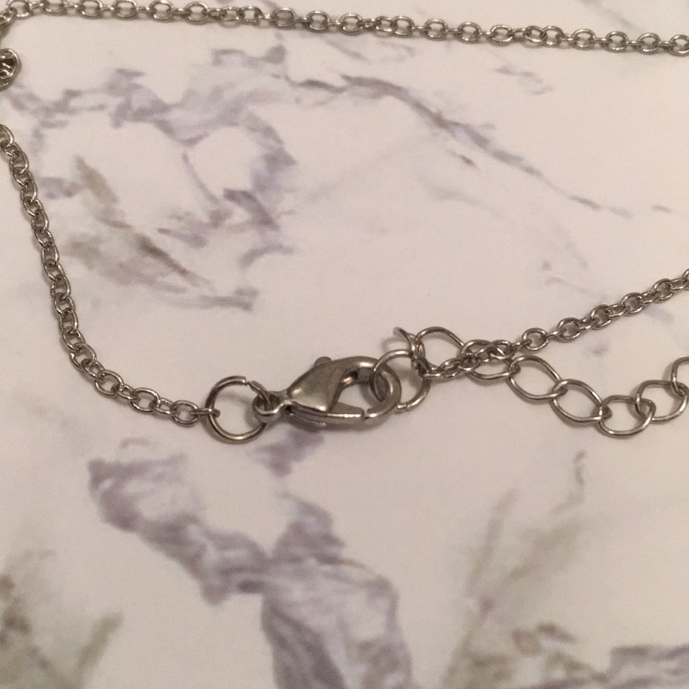 SOLD Silver tone Antler Necklace 23” - Picture 4 of 4